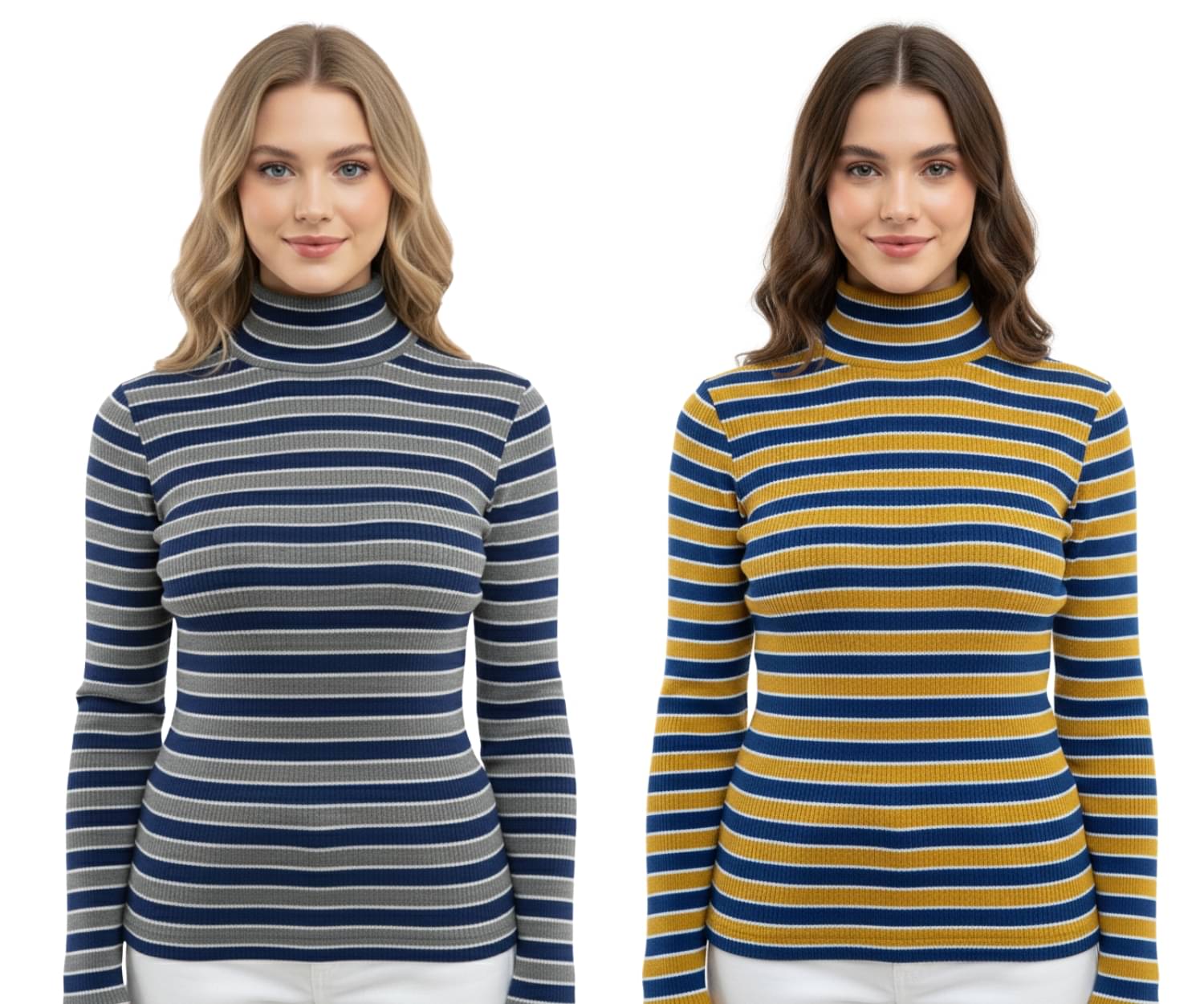 Looks United Women Woollen Turtle Neck Pullover ( Multi Color ) Looks United Women Woollen Turtle Neck Pullover ( Multi Color )