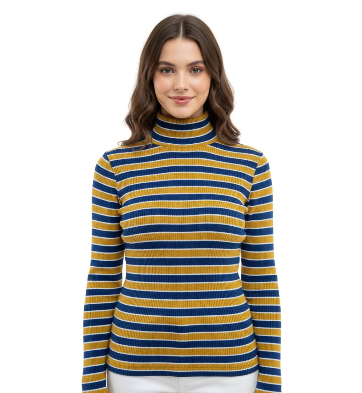Looks United Women Woollen Turtle Neck Pullover ( Yellow ) Looks United Women Woollen Turtle Neck Pullover ( Yellow )