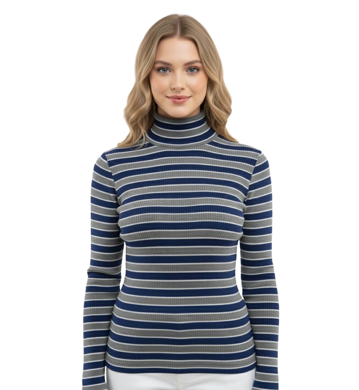 Looks United Women Woollen Turtle Neck Pullover ( Grey ) Looks United Women Woollen Turtle Neck Pullover ( Grey )