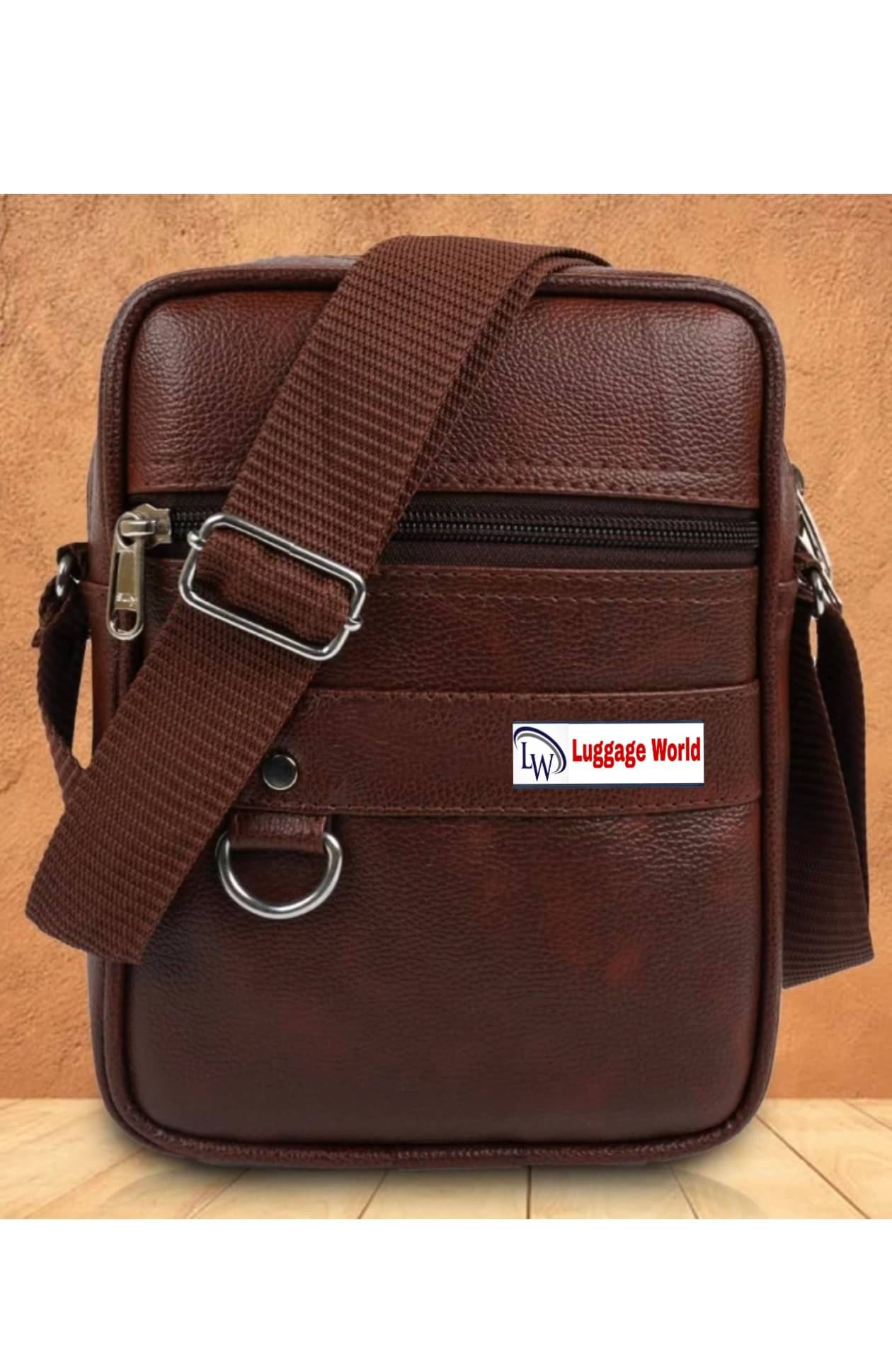 Luggage world 18 Ltrs Brown Sling Bag for Unisex     			Luggage world 18 Ltrs Brown Sling Bag for Unisex