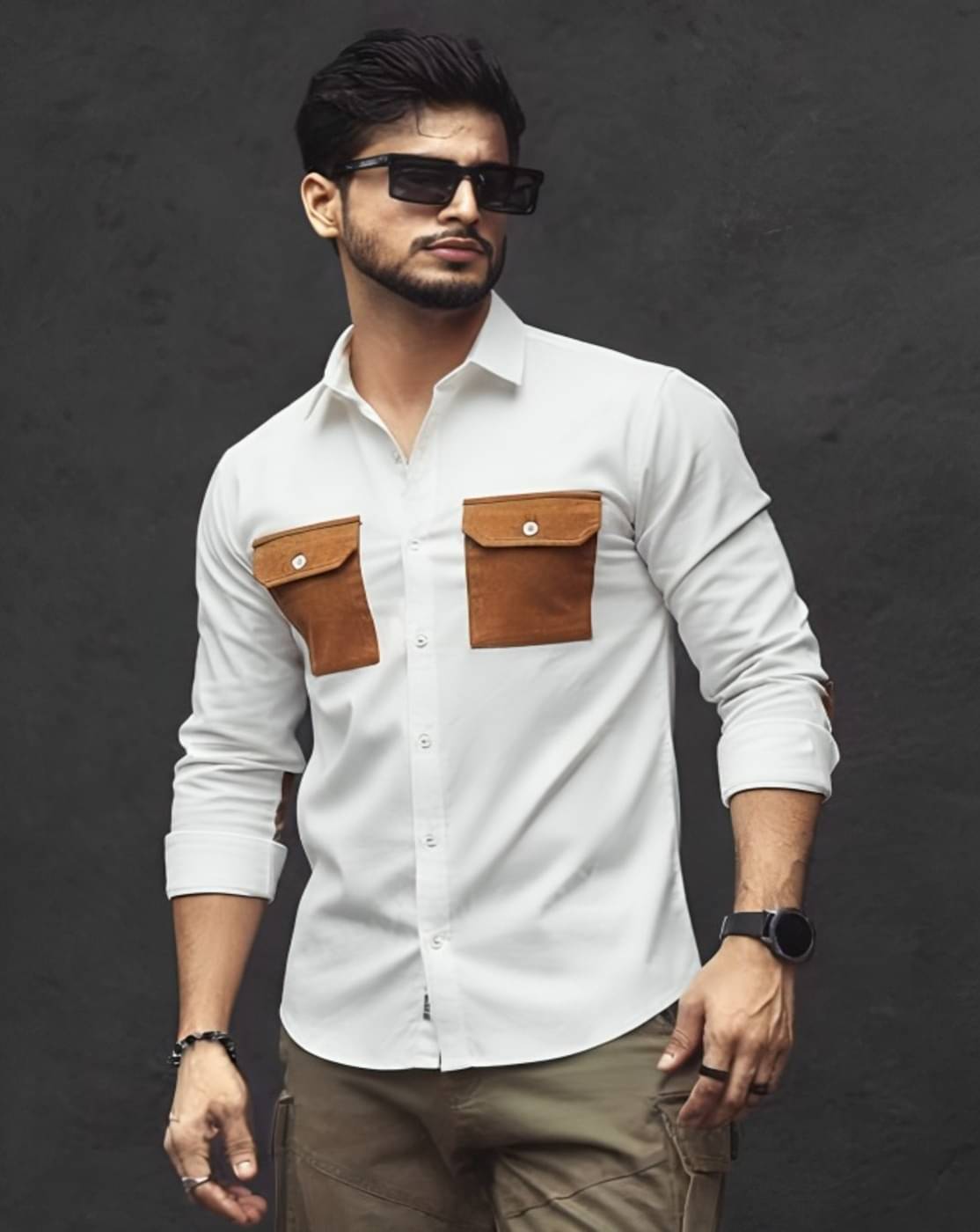 MAYKR Cotton Blend Regular Fit Solids Full Sleeves Men's Casual Shirt - White ( Pack of 1 )     			MAYKR Cotton Blend Regular Fit Solids Full Sleeves Men's Casual Shirt - White ( Pack of 1 )