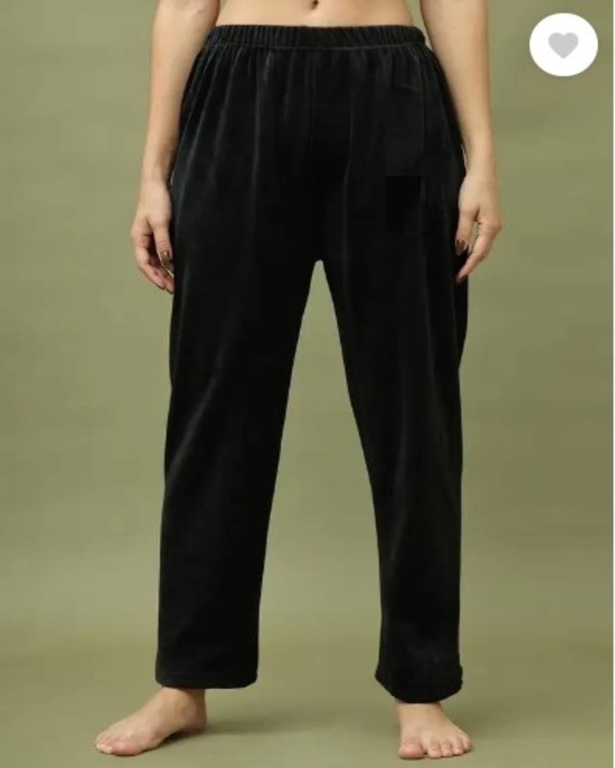     			MISS MEBINO Velvet Solid Women Pyjama ( Black )