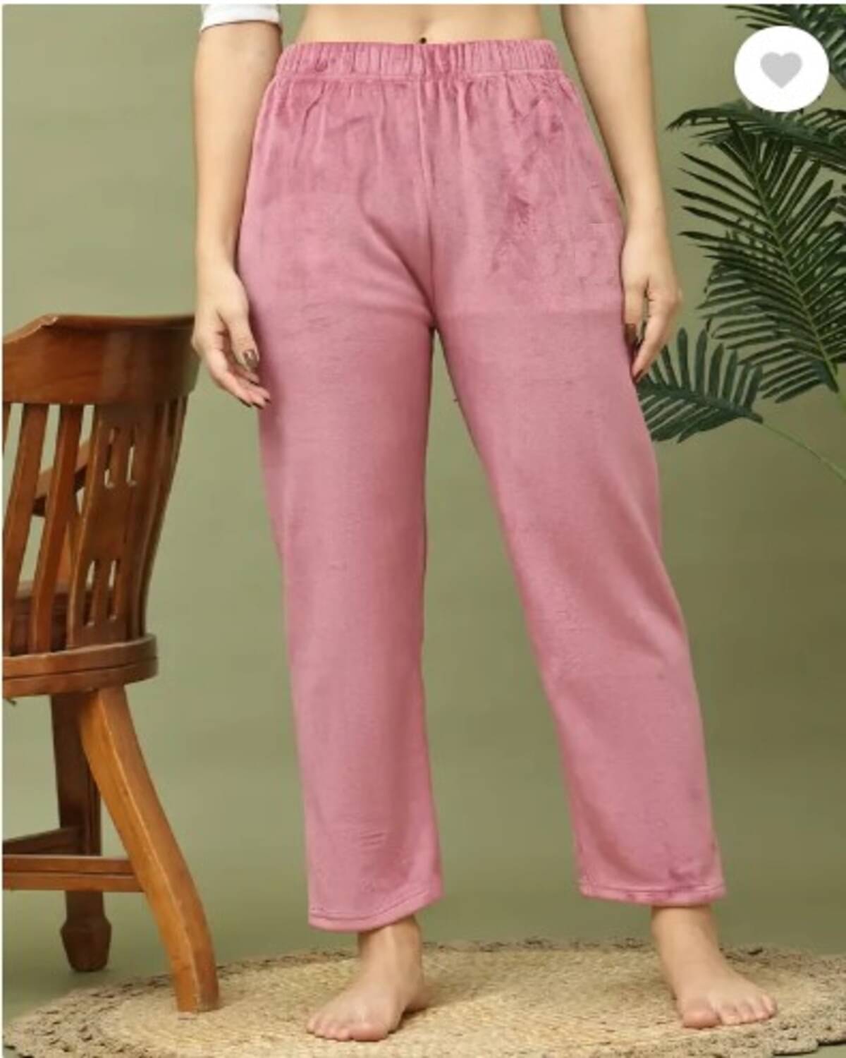     			MISS MEBINO Velvet Solid Women Pyjama ( Rust )