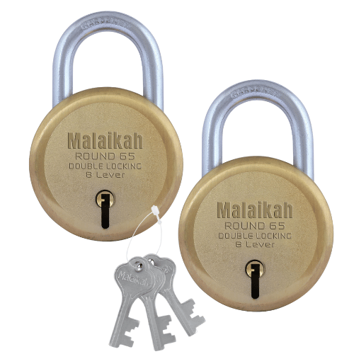 Malaikah Gold 65 mm Common Key (Same Key) Padlock, For Door, Ideal for Gate, Shutter and Shop, Ideal for Gate, Shutter and Shop Made in Aligarh, India, Pack of 2 Malaikah Gold 65 mm Common Key (Same Key) Padlock, For Door, Ideal for Gate, Shutter and Shop, Ideal for Gate, Shutter and Shop Made in Aligarh, India, Pack of 2