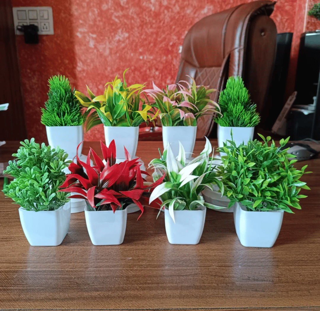     			Modern 8 pack artificial flowers plant