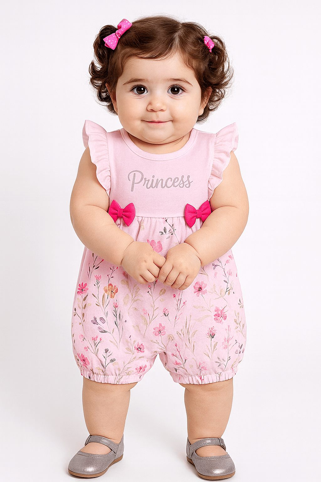 Mom's Love Pack of 1 Baby Girls Cotton Rompers ( Pink )     			Mom's Love Pack of 1 Baby Girls Cotton Rompers ( Pink )