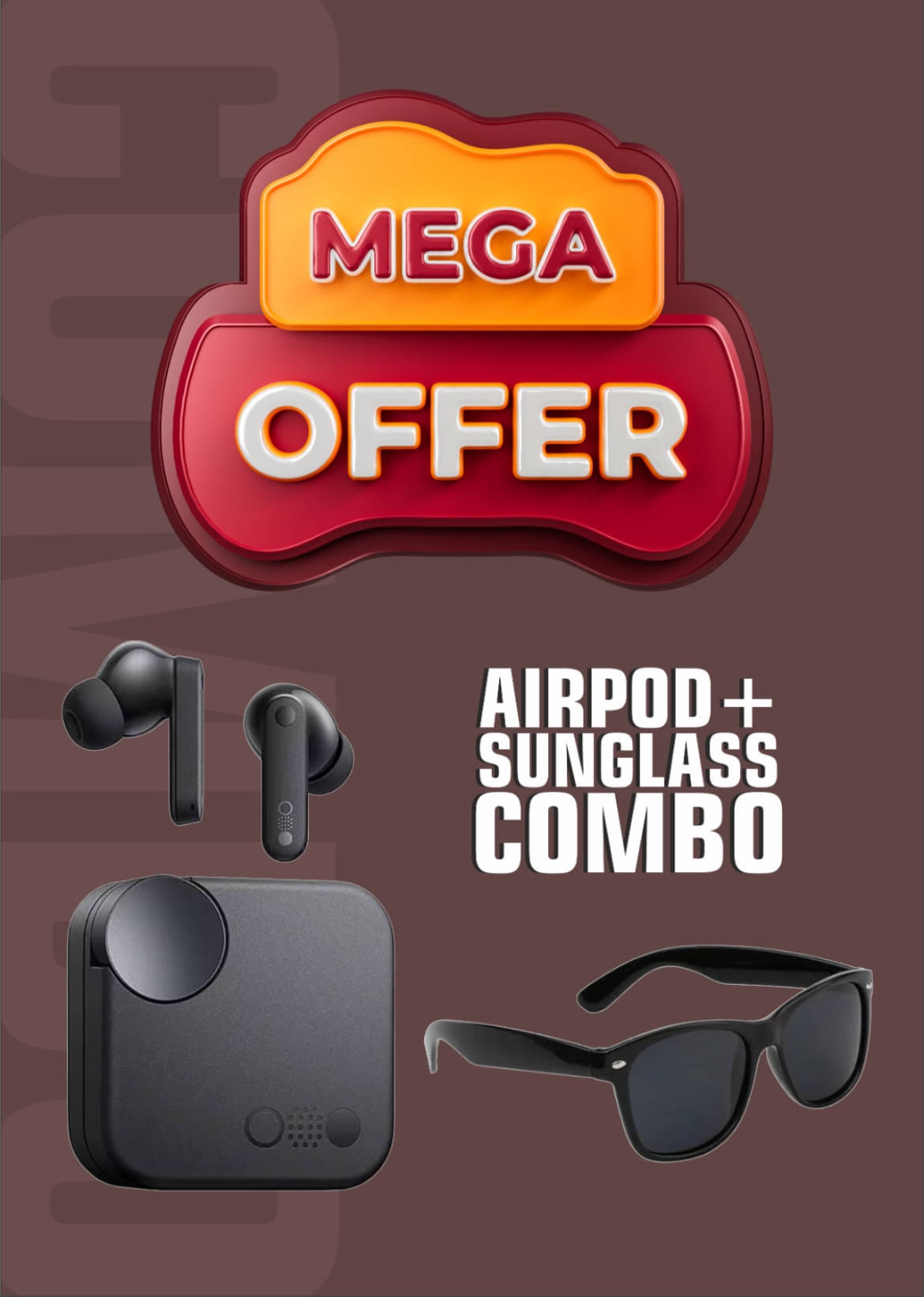 NEO SQUARE High Bass Sound In Ear TWS Black With Trendy Sunglasses     			NEO SQUARE High Bass Sound In Ear TWS Black With Trendy Sunglasses