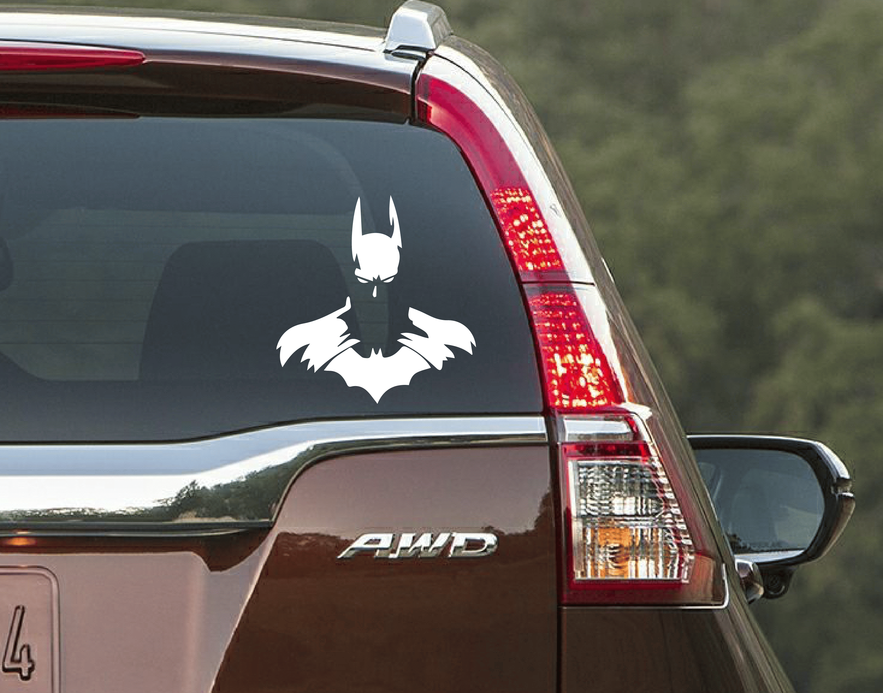 PEACOCKRIDE BatMan I Dark Knight I Super Heroes Series I Car Window Decal White ( PVC Vinyl )     			PEACOCKRIDE BatMan I Dark Knight I Super Heroes Series I Car Window Decal White ( PVC Vinyl )
