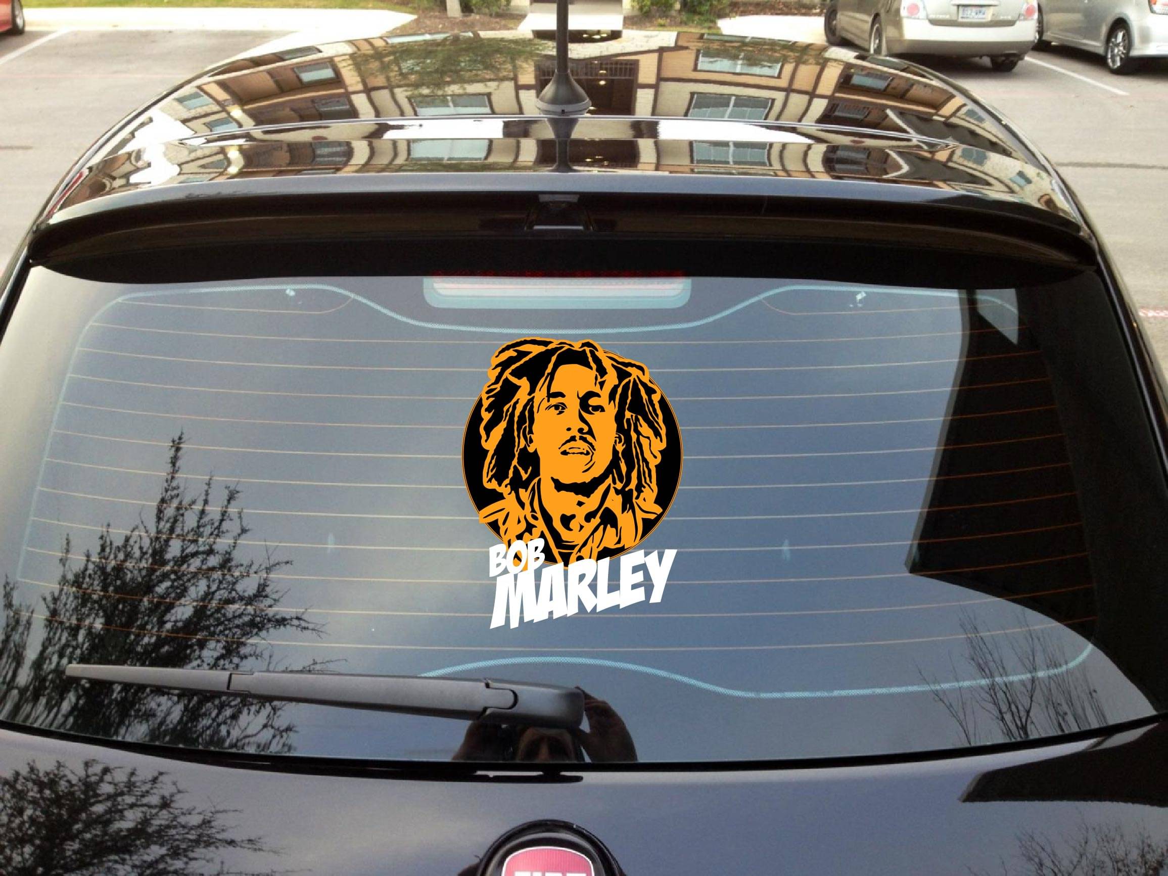     			PEACOCKRIDE Bob Marley Car Window Decal ( PVC Vinyl )