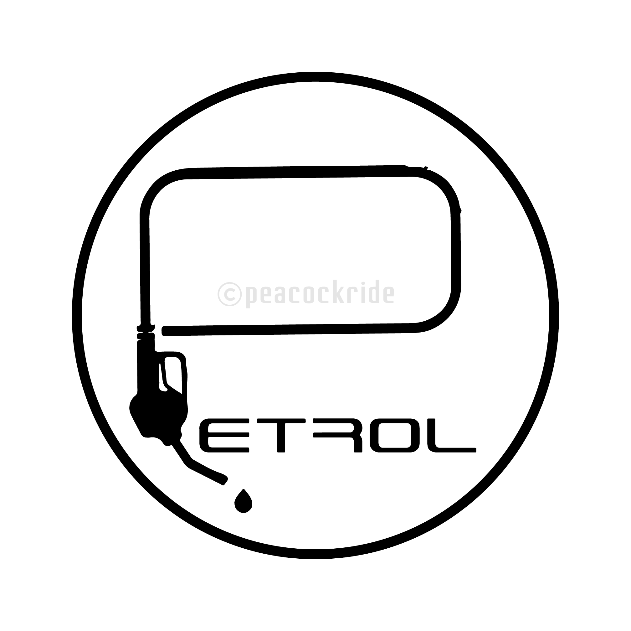     			PEACOCKRIDE Car Fuel Tank Sticker ( PVC Vinyl )