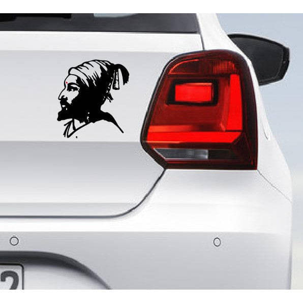     			PEACOCKRIDE Chatrapati Shivaji Car Bumper Sticker ( PVC Vinyl )