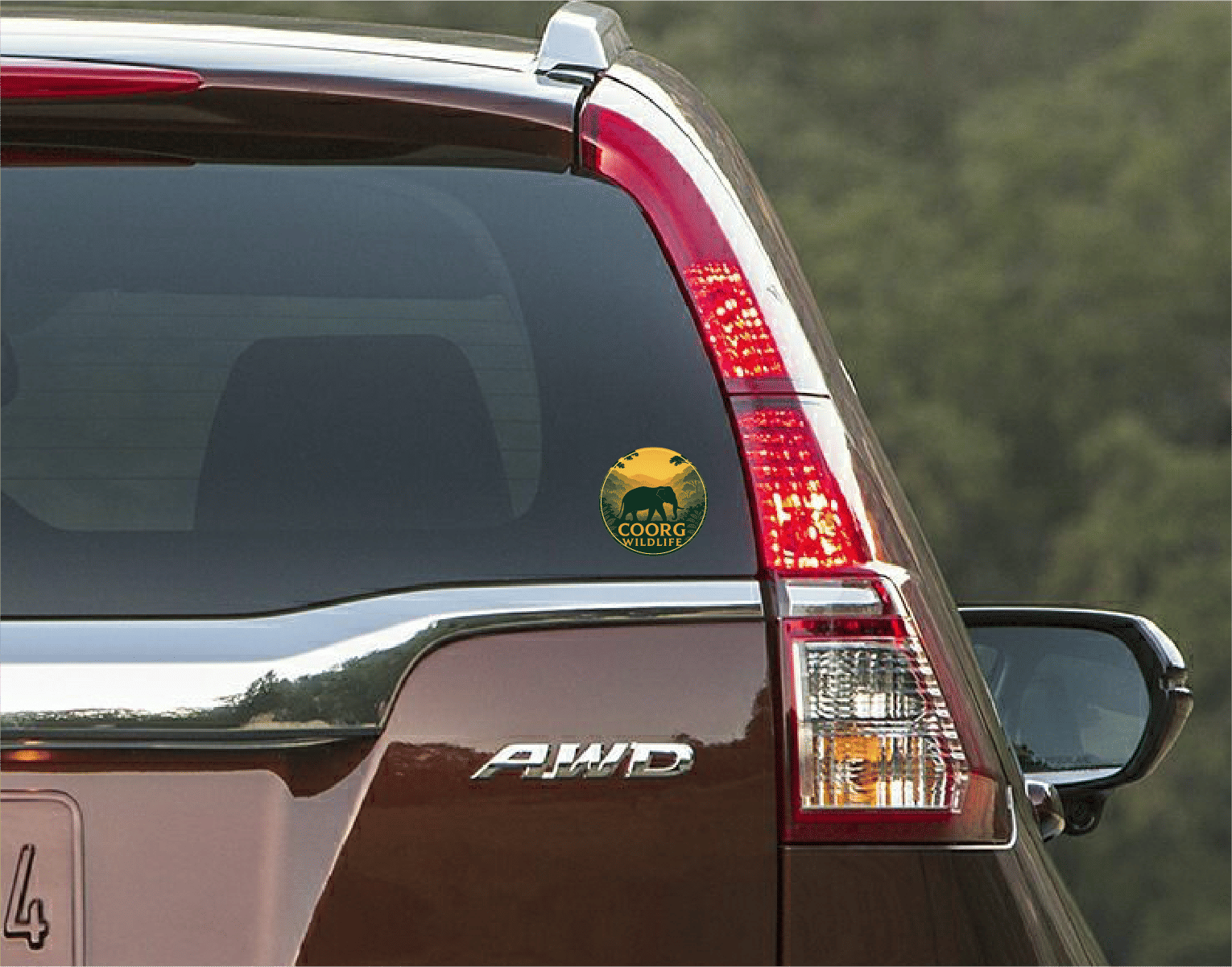     			PEACOCKRIDE Coorg Wild Life I Save Wild Life I Animal I Forest I Environmental I Karnataka I Car Window Sticker ( PVC Vinyl )