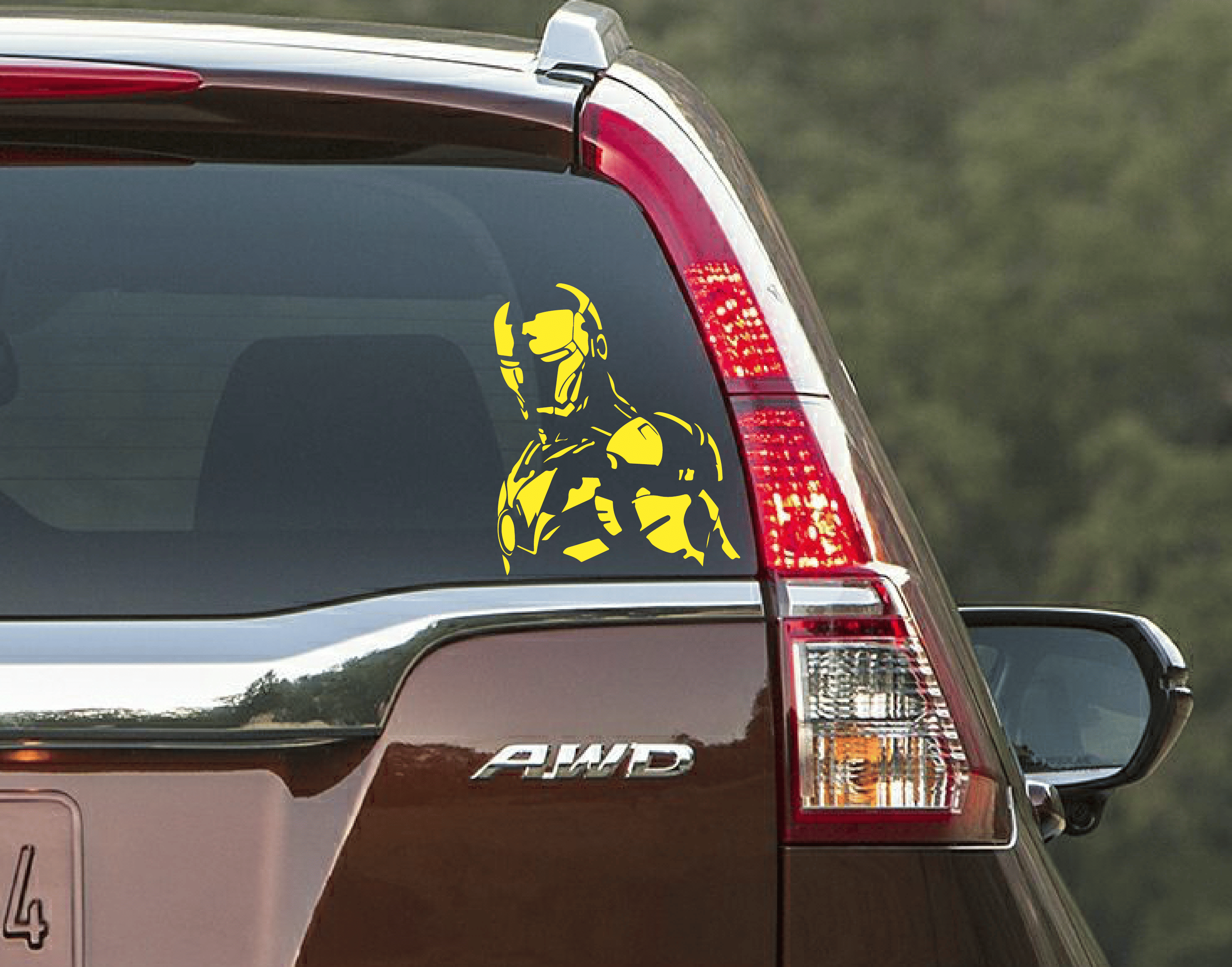     			PEACOCKRIDE Iron Man Car Window Decal ( PVC Vinyl )