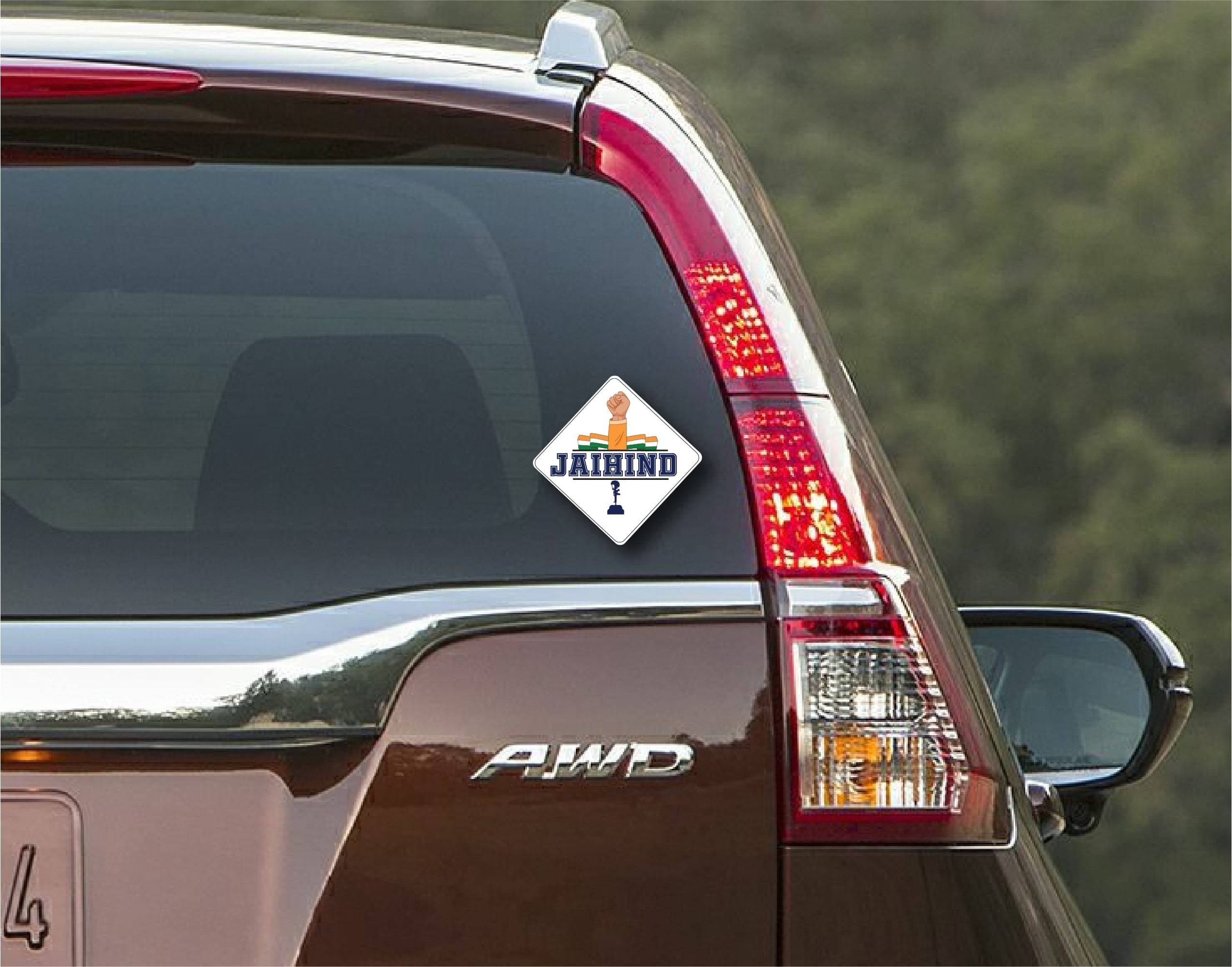     			PEACOCKRIDE Jai Hind I Proud to be Indian I India I Car Window Sticker ( PVC Vinyl )