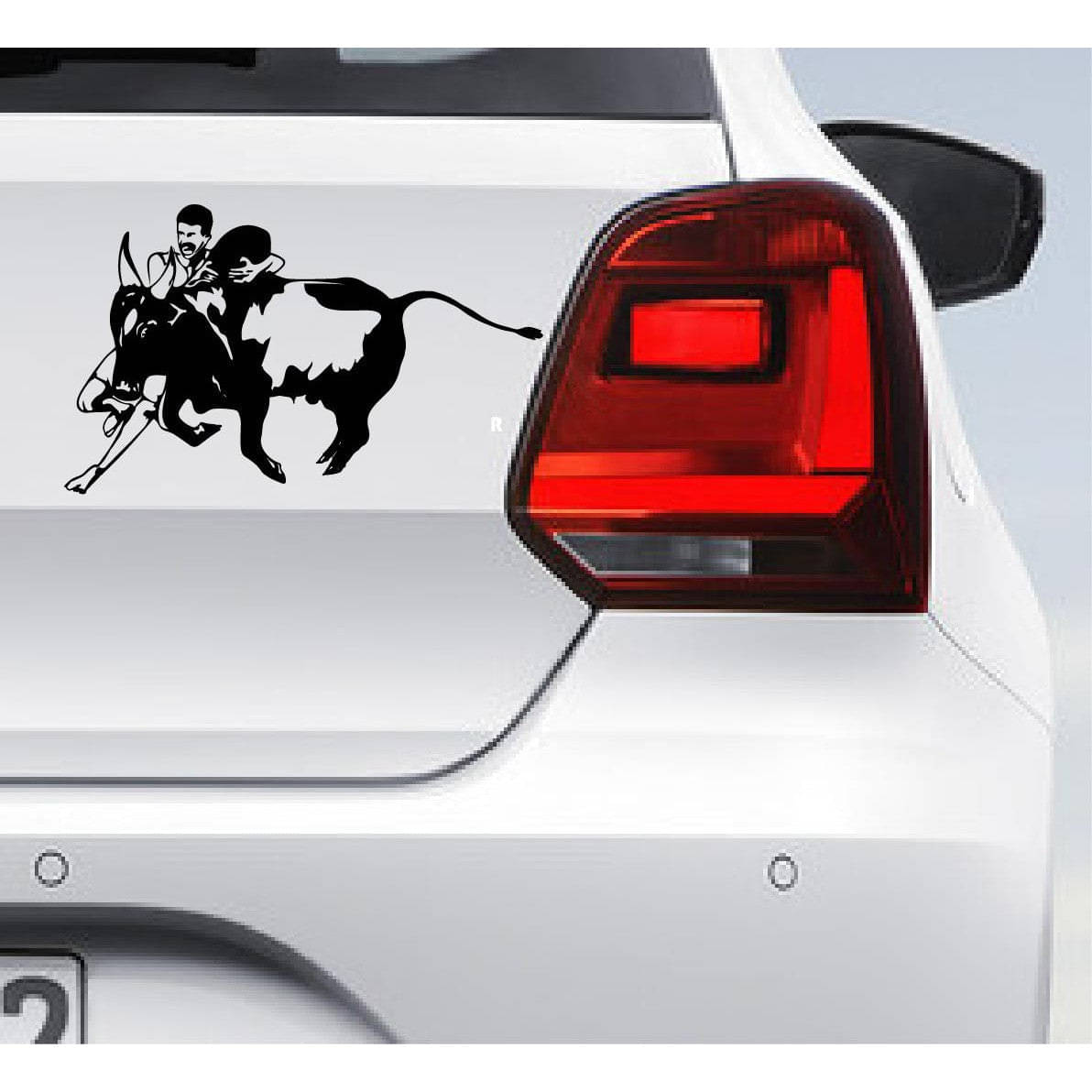     			PEACOCKRIDE Jallikattu Car Bumper Sticker ( PVC Vinyl )