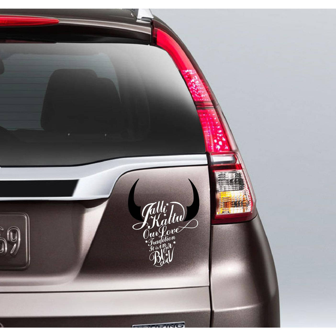 PEACOCKRIDE Jallikattu - It's in our Blood Car Bumper Decal Sticker ( PVC Vinyl )     			PEACOCKRIDE Jallikattu - It's in our Blood Car Bumper Decal Sticker ( PVC Vinyl )