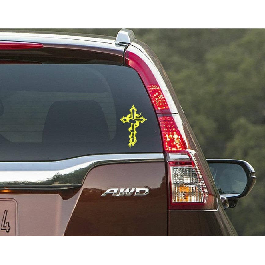     			PEACOCKRIDE Jesus Christ Cross Car Window Decal ( PVC Vinyl )