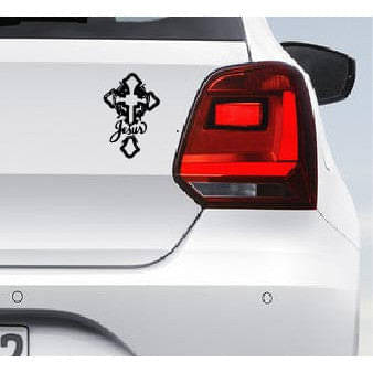     			PEACOCKRIDE Jesus Christ Cross Car Bumper Sticker ( PVC Vinyl )