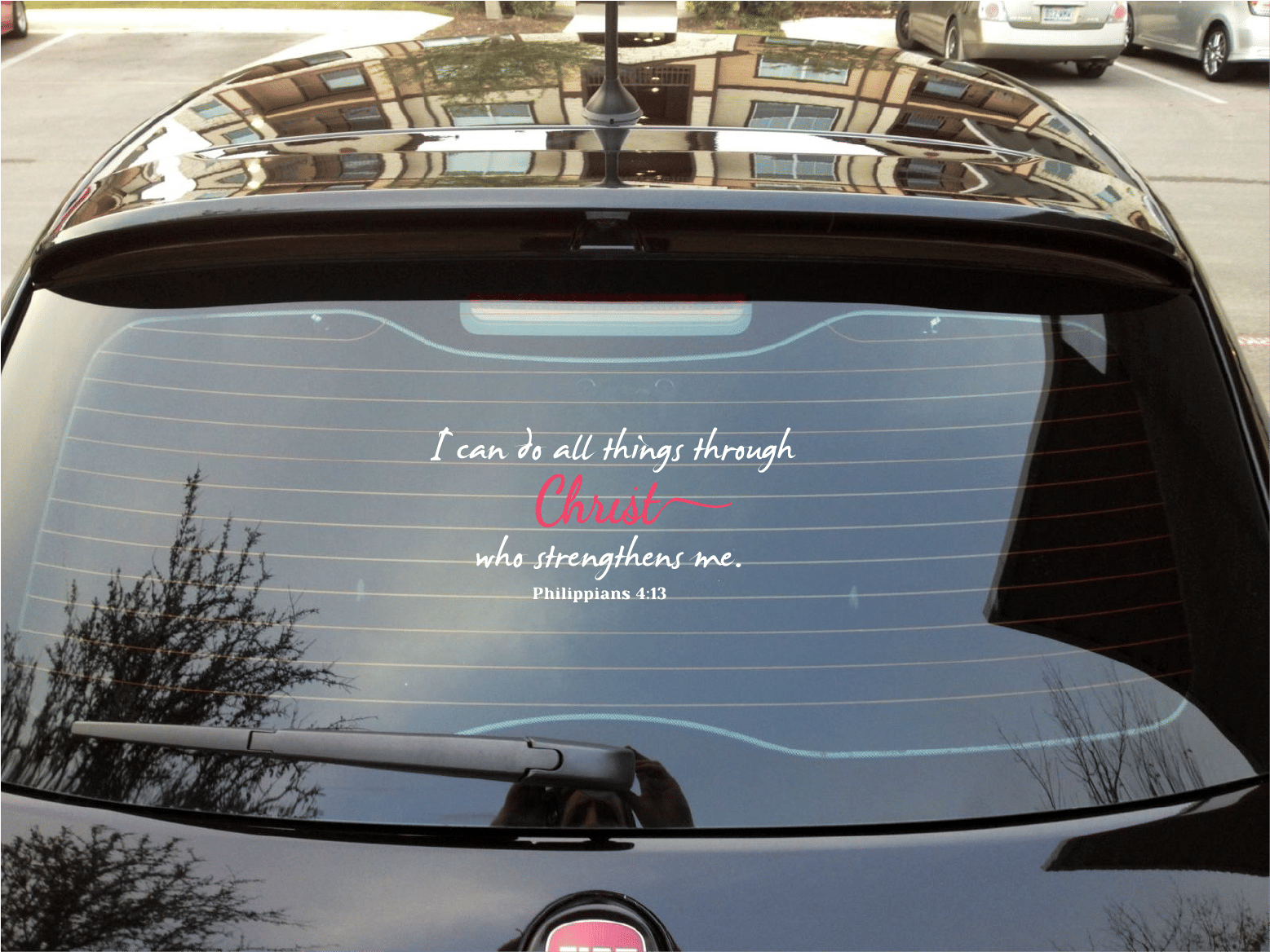 PEACOCKRIDE Jesus Christ I I Can do All I Philippians 4:13 I Jesus I Jesus l Bible Quote I Car Window Decal ( PVC Vinyl )     			PEACOCKRIDE Jesus Christ I I Can do All I Philippians 4:13 I Jesus I Jesus l Bible Quote I Car Window Decal ( PVC Vinyl )