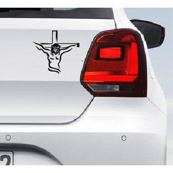 PEACOCKRIDE Jesus Christ on the Cross Car Bumper Sticker ( PVC Vinyl )     			PEACOCKRIDE Jesus Christ on the Cross Car Bumper Sticker ( PVC Vinyl )