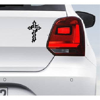     			PEACOCKRIDE Jesus Cross Car Bumper Sticker ( PVC Vinyl )