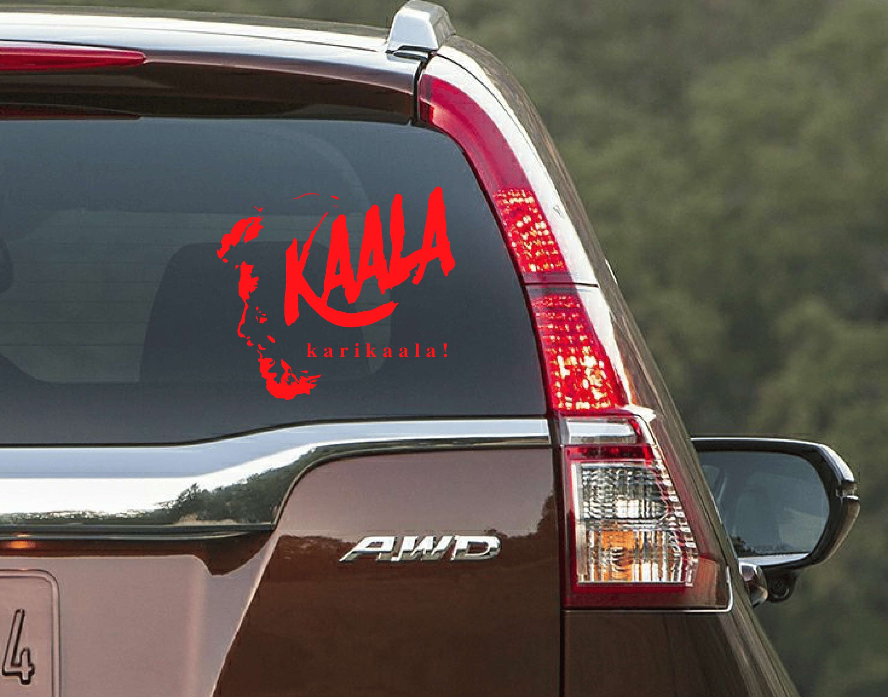     			PEACOCKRIDE Kaala Karikala Car Window Decal Red ( PVC Vinyl )