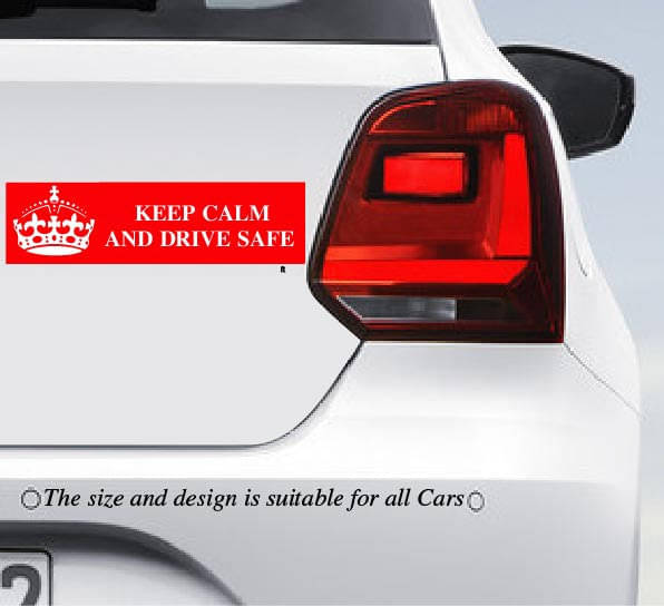 PEACOCKRIDE Keep Calm And Drive Safe Car Bumper Dec Sticker ( PVC Vinyl )     			PEACOCKRIDE Keep Calm And Drive Safe Car Bumper Dec Sticker ( PVC Vinyl )