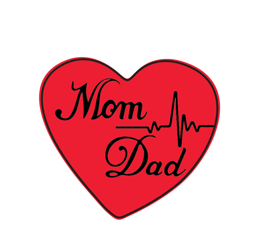     			PEACOCKRIDE Love Mom and Dad Life Line Bike Sticker ( PVC Vinyl )
