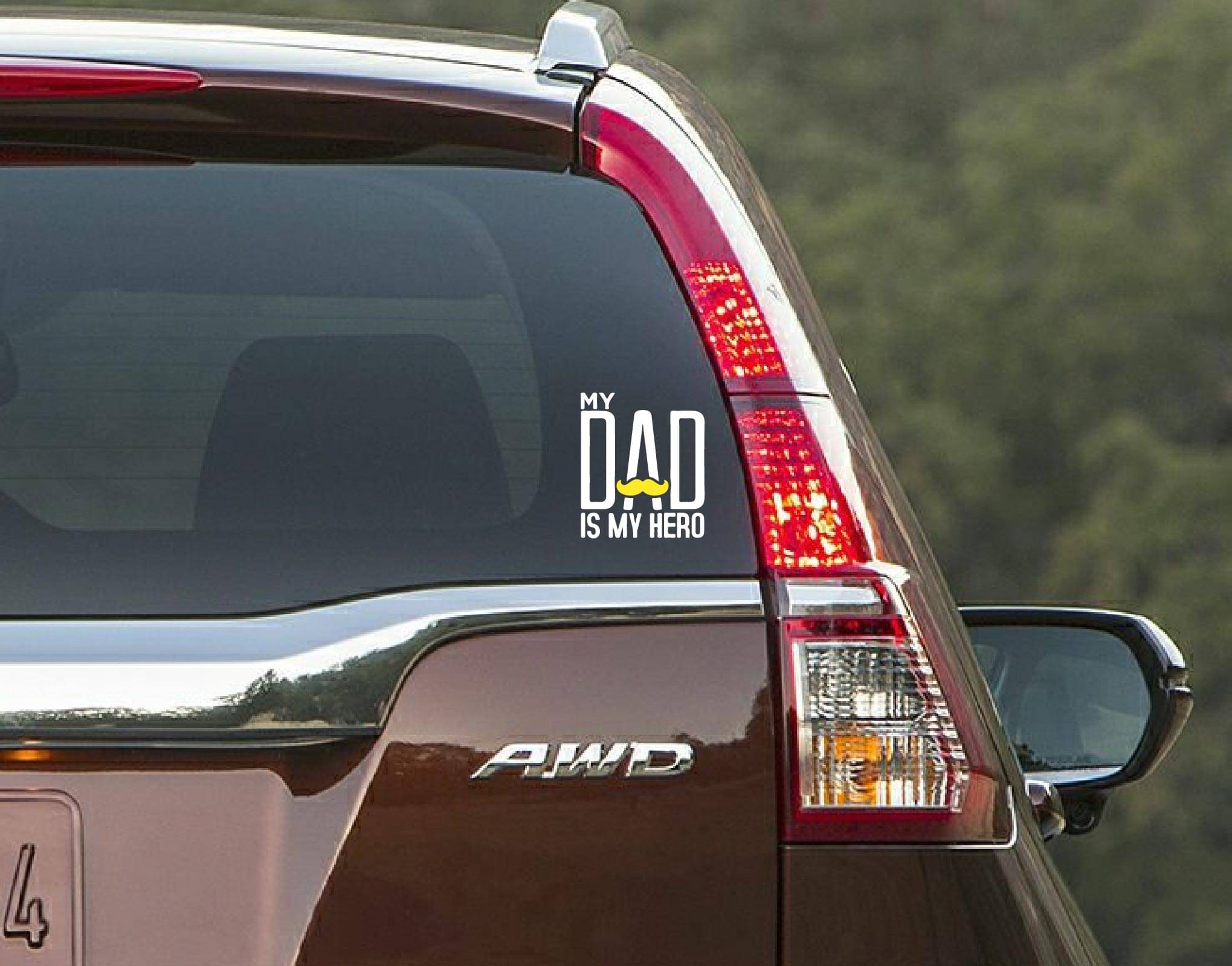 PEACOCKRIDE My Day is My Hero I My Father's My Hero I Relationship I Love I Car Window Sticker ( PVC Vinyl )     			PEACOCKRIDE My Day is My Hero I My Father's My Hero I Relationship I Love I Car Window Sticker ( PVC Vinyl )