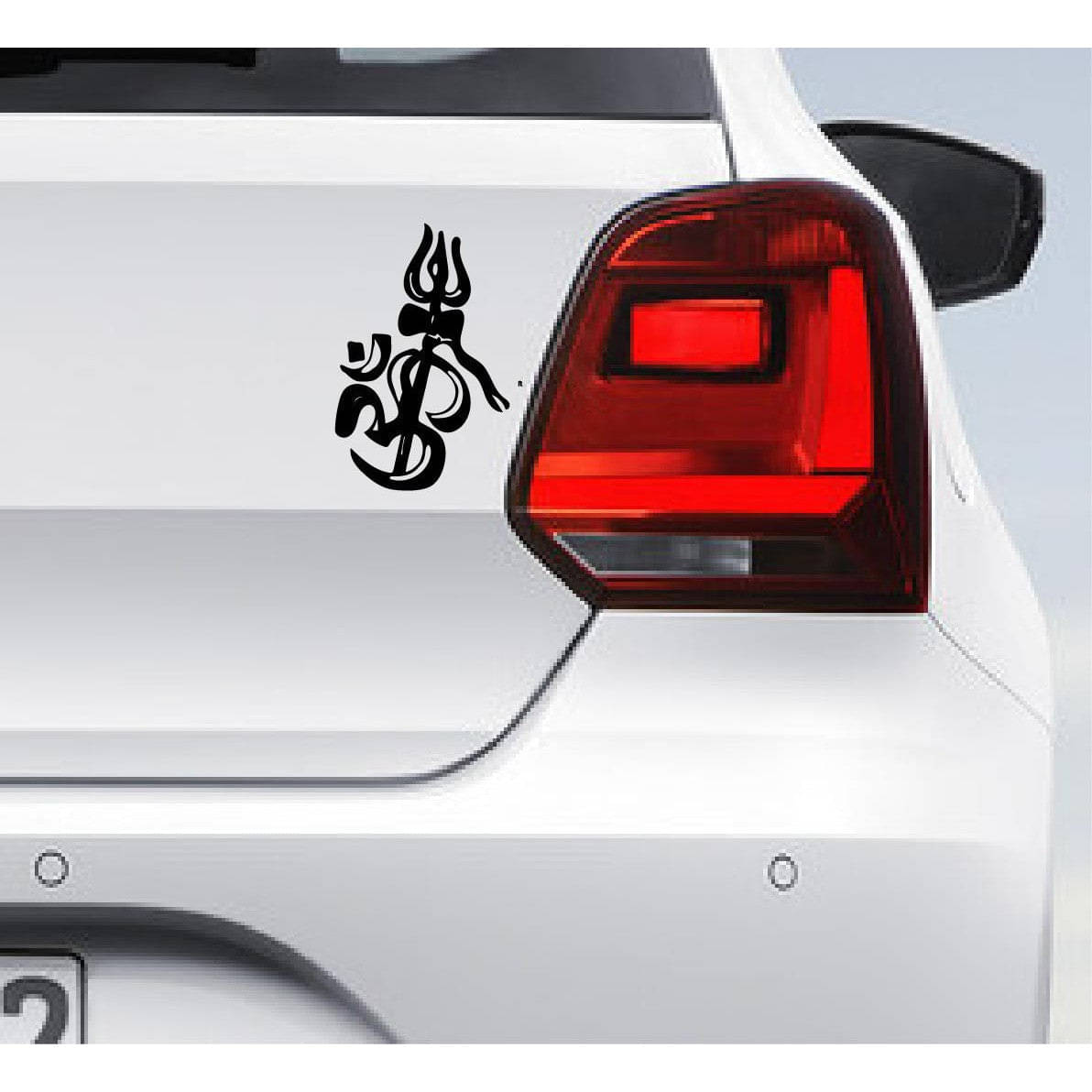     			PEACOCKRIDE Ohm with trishul Car Bumper Sticker ( PVC Vinyl )