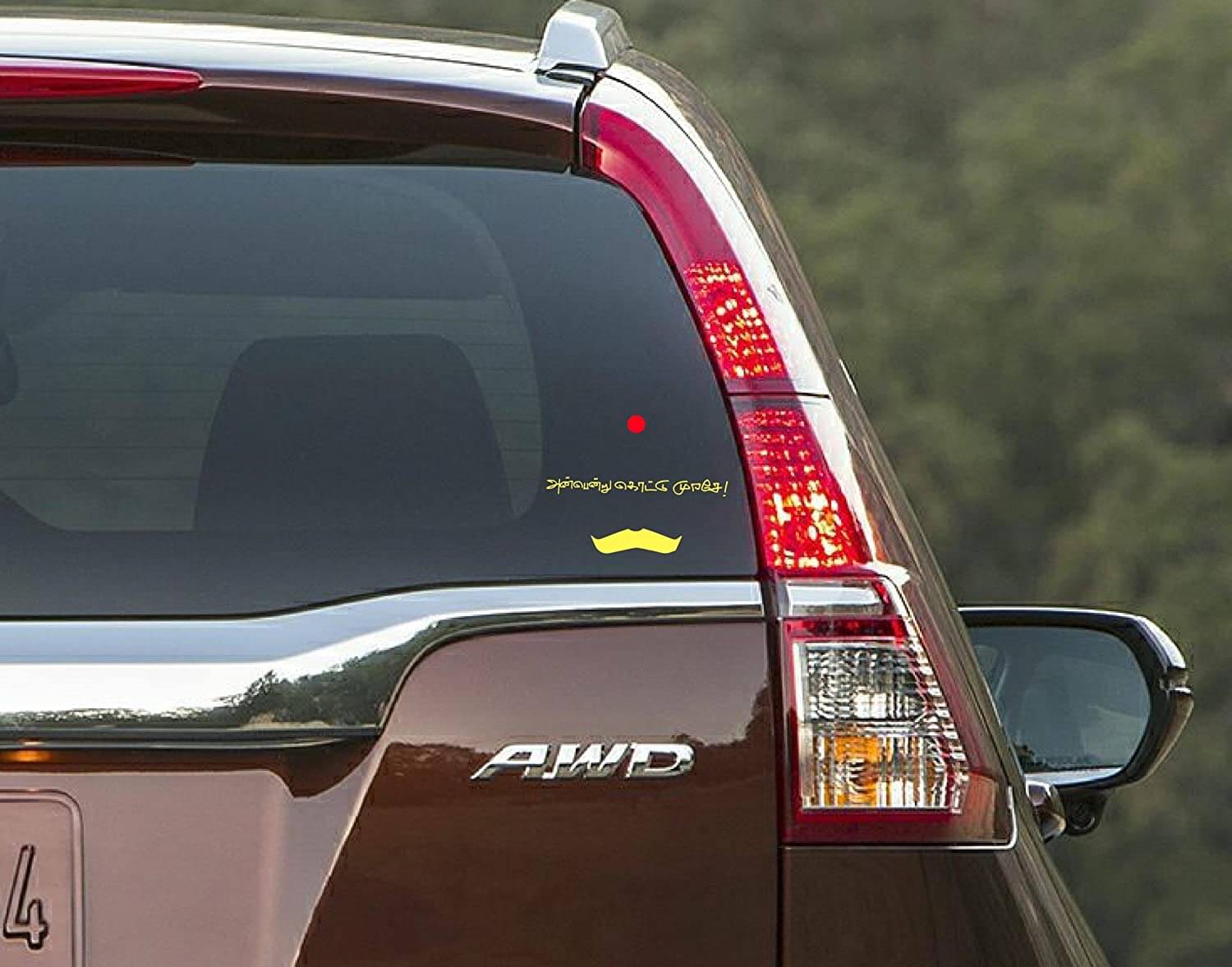 PEACOCKRIDE PEACOCKRIDE Anbendru Kottu Murese Car Window Decal (PVC Vinyl)     			PEACOCKRIDE PEACOCKRIDE Anbendru Kottu Murese Car Window Decal (PVC Vinyl)
