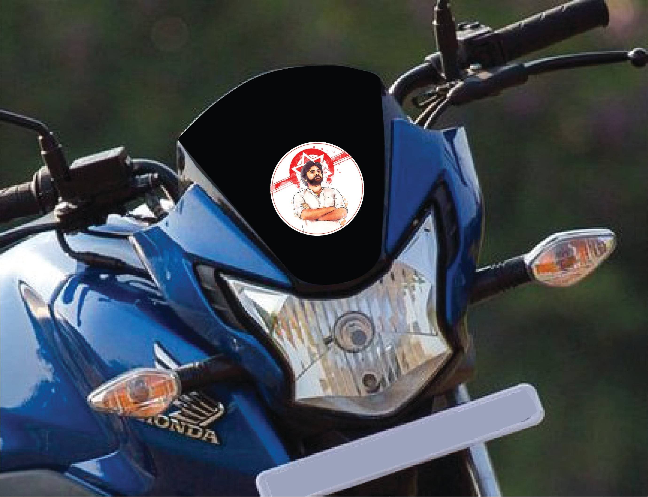PEACOCKRIDE Pawan Kalayan I Jana Sena Party I JSP I Bike Sticker ( PVC Vinyl ) PEACOCKRIDE Pawan Kalayan I Jana Sena Party I JSP I Bike Sticker ( PVC Vinyl )