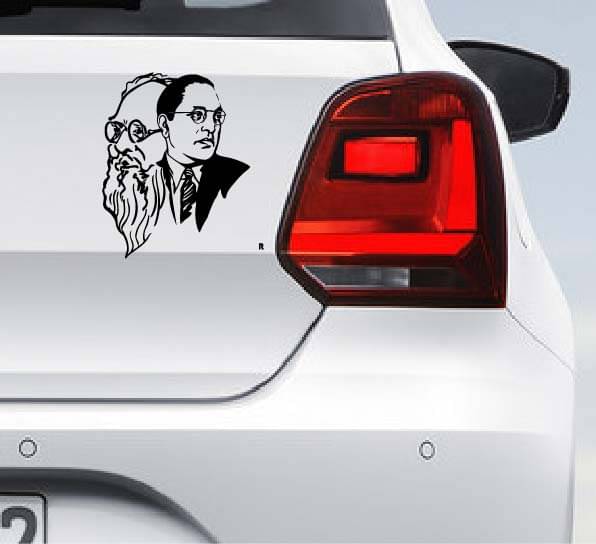     			PEACOCKRIDE Periyar Ambedkar Car Bumper Sticker ( PVC Vinyl )