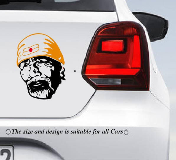     			PEACOCKRIDE Sai Baba Car Bumper Sticker ( PVC Vinyl )