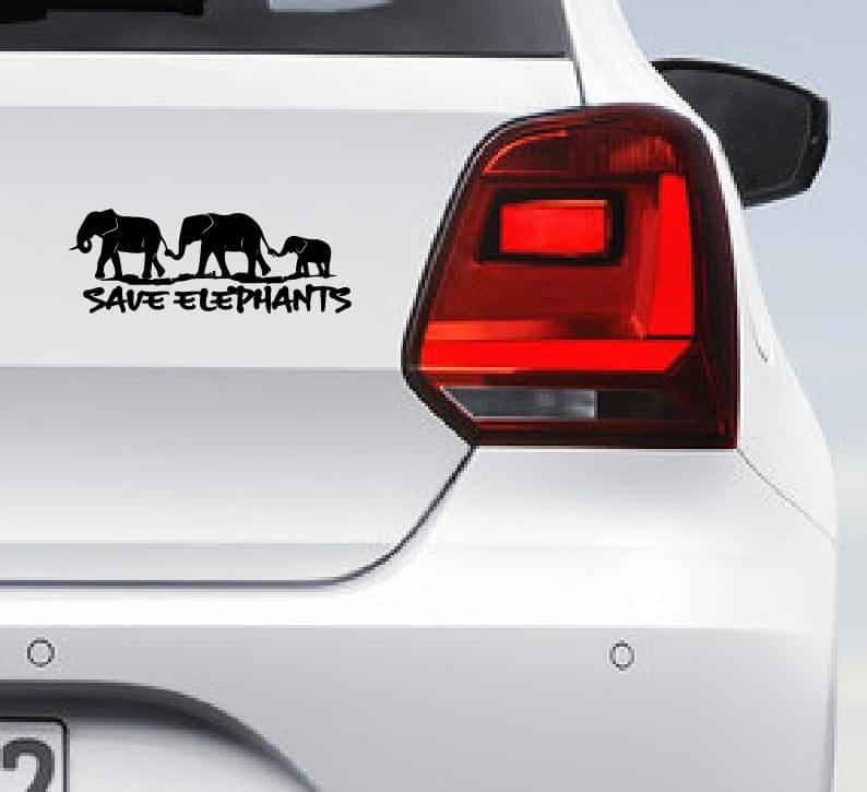 PEACOCKRIDE Save Elephants I Save Wild Life I Forest I Environmental I Car Bumper Sticker ( PVC Vinyl )     			PEACOCKRIDE Save Elephants I Save Wild Life I Forest I Environmental I Car Bumper Sticker ( PVC Vinyl )