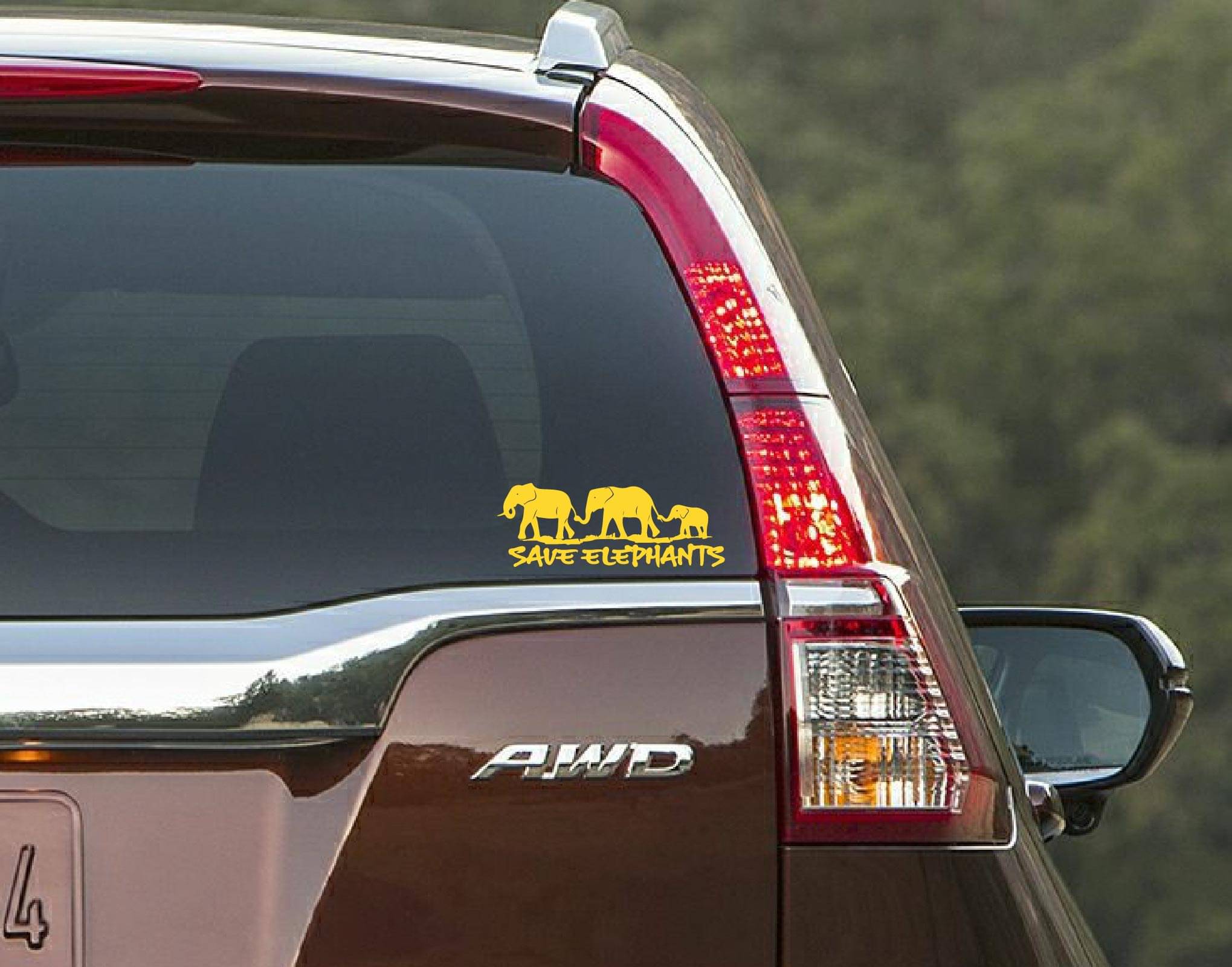     			PEACOCKRIDE Save Elephants I Save Wild Life I Forest I Environmental I Car Window Sticker ( PVC Vinyl )