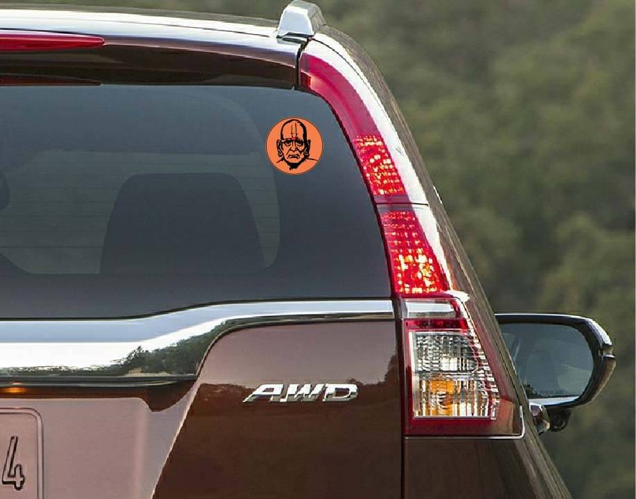 PEACOCKRIDE Shri Swami Samarth Maharaj I Swami Samarth I Car Window Sticker ( PVC Vinyl )     			PEACOCKRIDE Shri Swami Samarth Maharaj I Swami Samarth I Car Window Sticker ( PVC Vinyl )