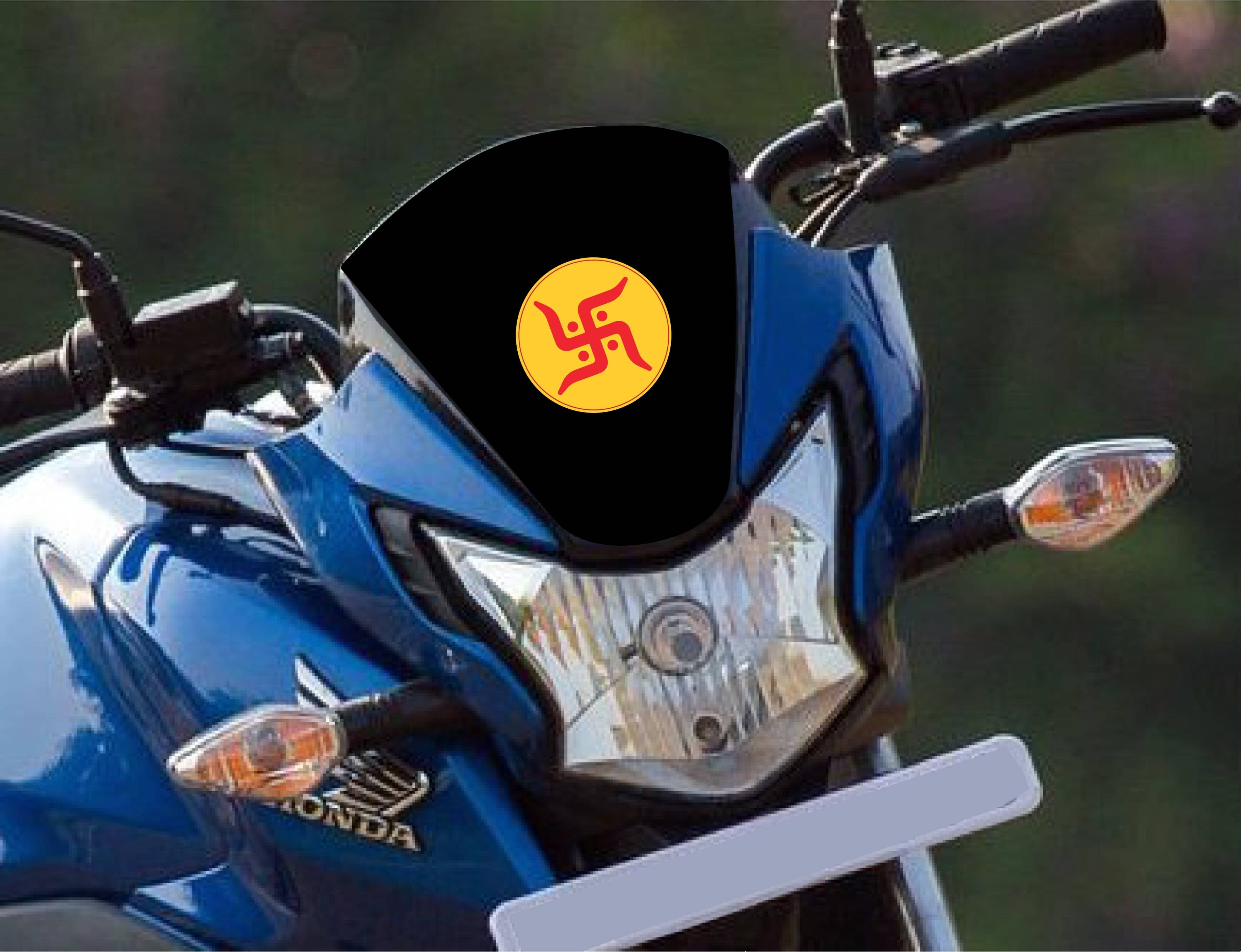     			PEACOCKRIDE Swastik Bike Sticker ( PVC Vinyl )