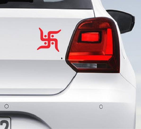     			PEACOCKRIDE Swastik Car Bumper Sticker ( PVC Vinyl )