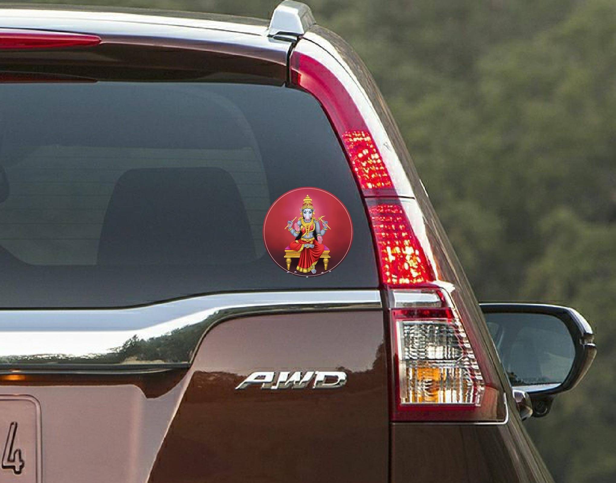 PEACOCKRIDE Varahi Amman I Sri Varahi Amman I Car Window Sticker ( PVC Vinyl )     			PEACOCKRIDE Varahi Amman I Sri Varahi Amman I Car Window Sticker ( PVC Vinyl )
