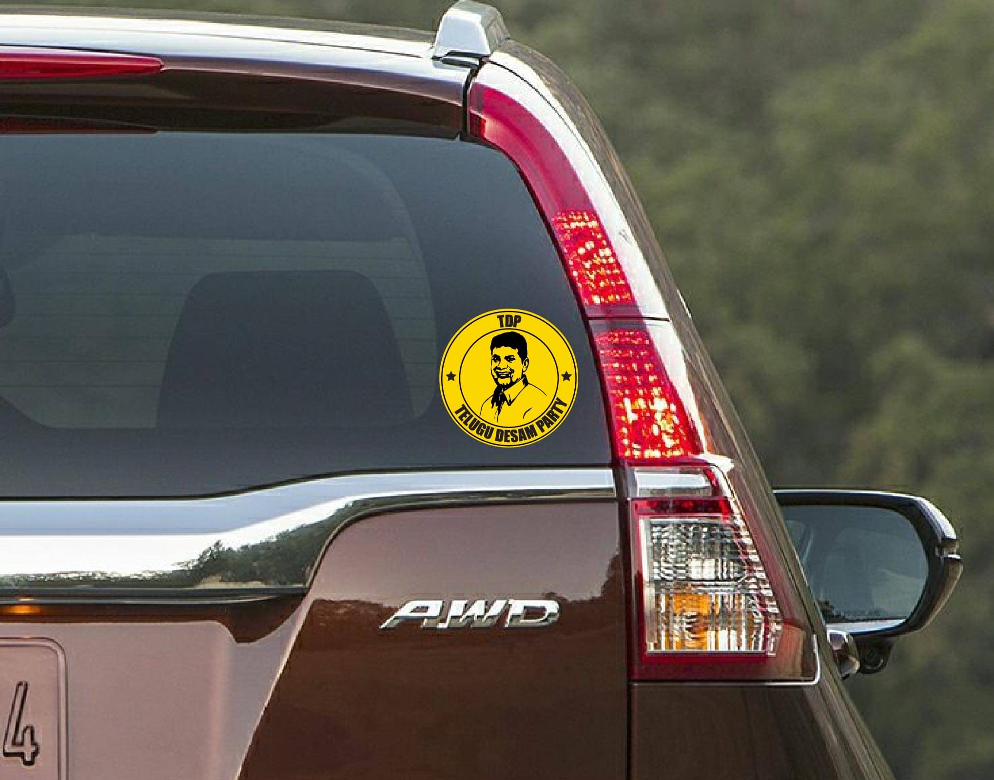 PEACOCKRIDE Vote for your Party I Telugu Desam Party I TDP I N. Chandrababu Naidu I Car Window Sticker ( PVC Vinyl )     			PEACOCKRIDE Vote for your Party I Telugu Desam Party I TDP I N. Chandrababu Naidu I Car Window Sticker ( PVC Vinyl )