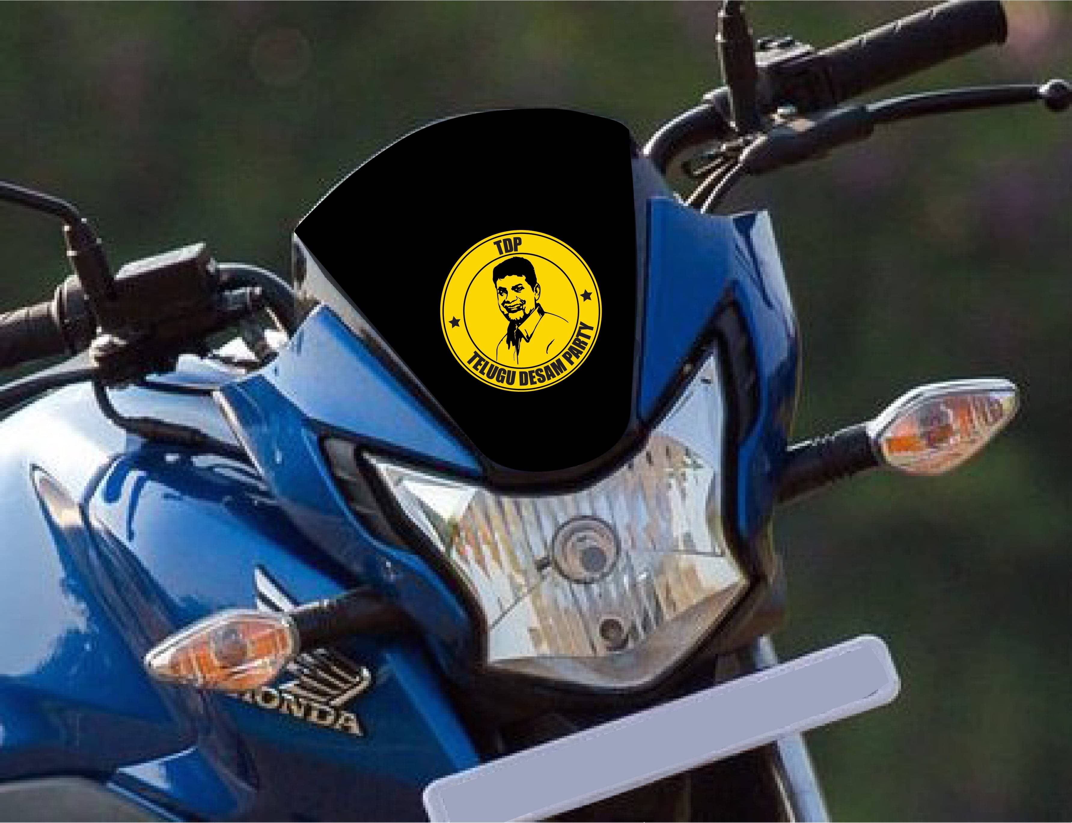     			PEACOCKRIDE Vote for your Party I Telugu Desam Party I TDP I N. Chandrababu Naidu I Bike Sticker ( PVC Vinyl )