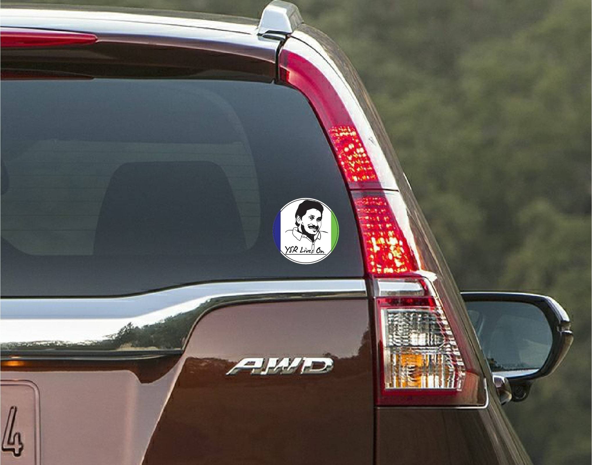     			PEACOCKRIDE Y. S. Jagan I Y. S. Jagan Mohan Reddy I YSR Congress I Car Window Sticker ( PVC Vinyl )