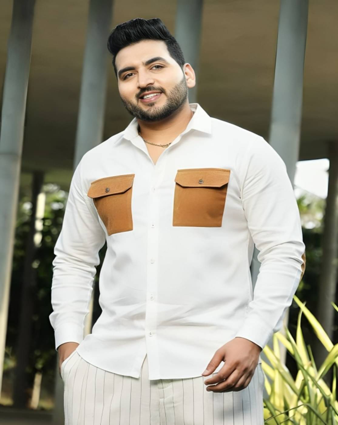 PLUS PARADISE Cotton Blend Regular Fit Solids Full Sleeves Men's Casual Shirt - White ( Pack of 1 )     			PLUS PARADISE Cotton Blend Regular Fit Solids Full Sleeves Men's Casual Shirt - White ( Pack of 1 )