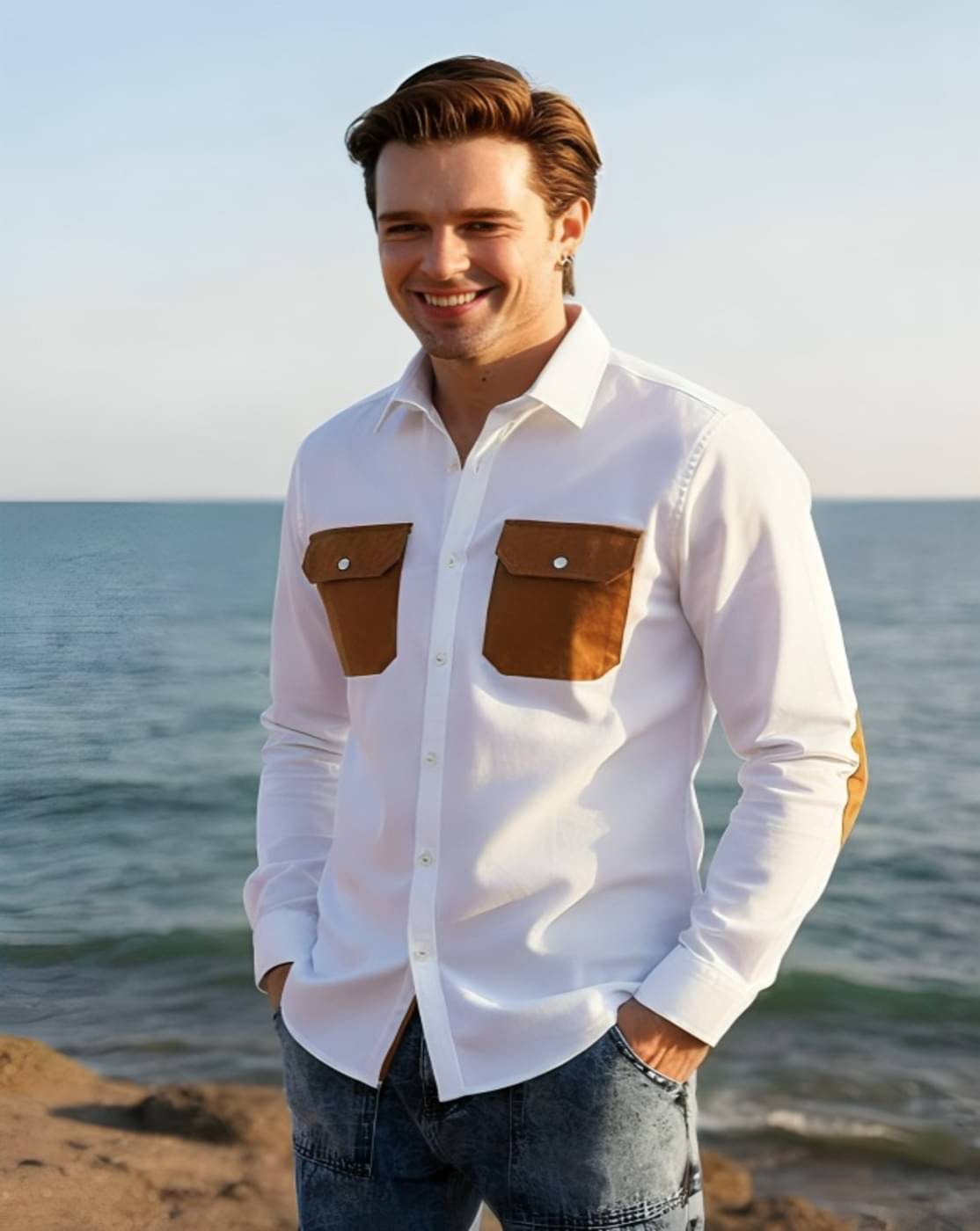 PLUS PARADISE Cotton Blend Regular Fit Solids Full Sleeves Men's Casual Shirt - White ( Pack of 1 )     			PLUS PARADISE Cotton Blend Regular Fit Solids Full Sleeves Men's Casual Shirt - White ( Pack of 1 )