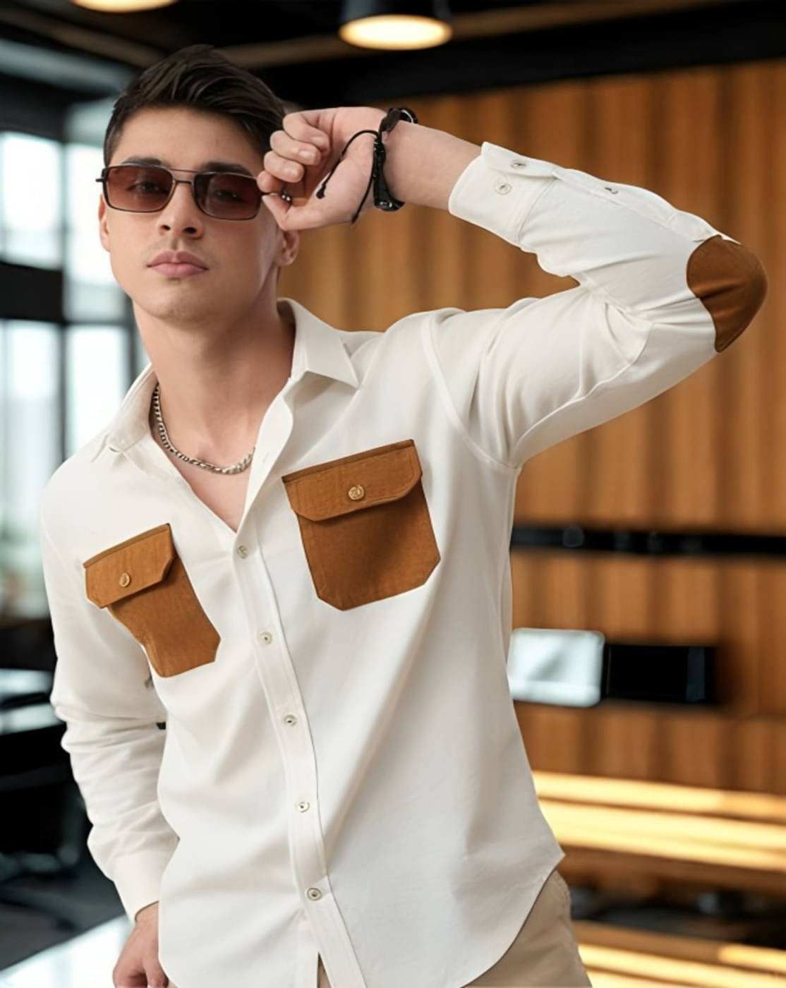 PLUS PARADISE Cotton Blend Regular Fit Solids Full Sleeves Men's Casual Shirt - White ( Pack of 1 )     			PLUS PARADISE Cotton Blend Regular Fit Solids Full Sleeves Men's Casual Shirt - White ( Pack of 1 )