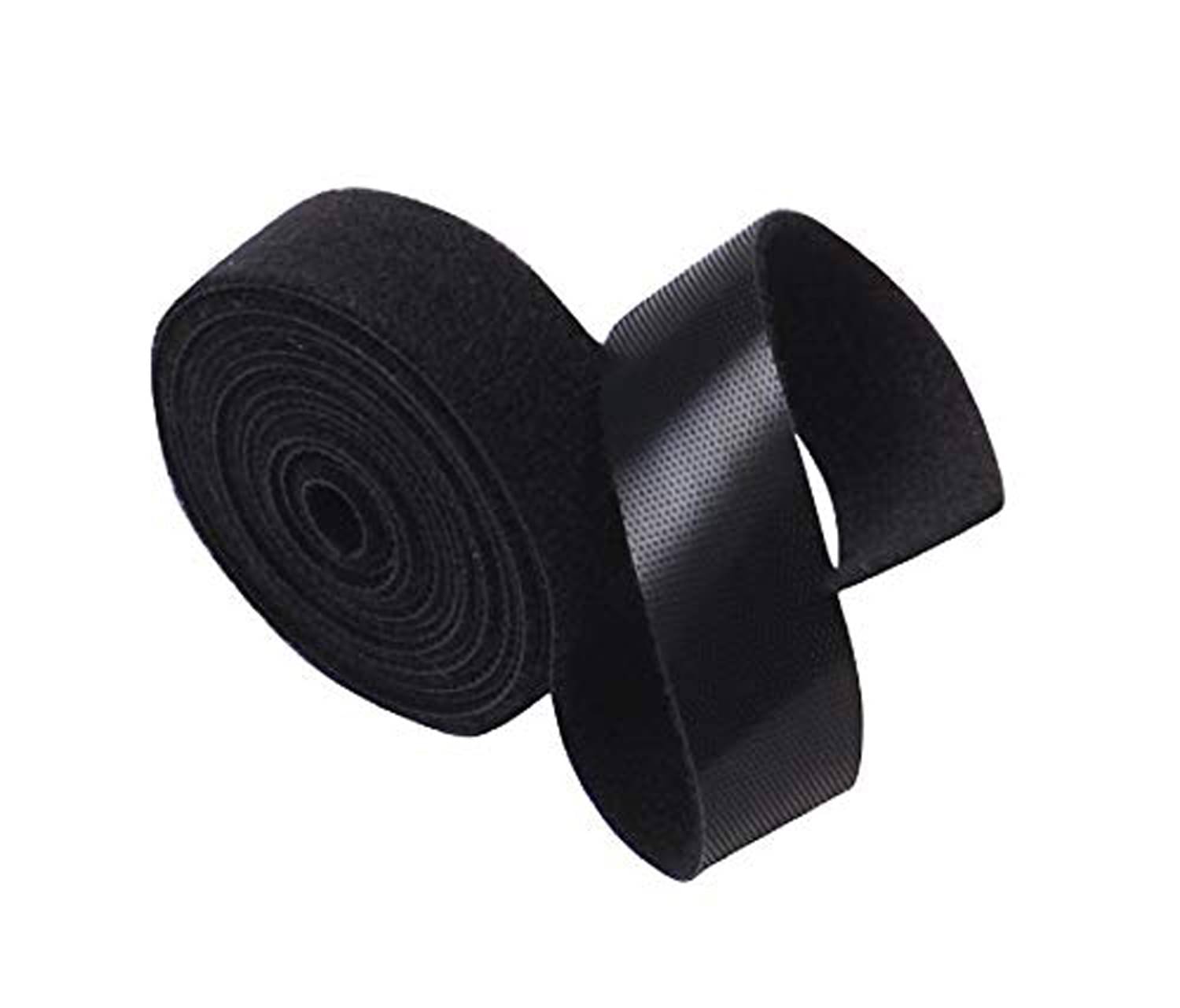     			PRANSUNITA Industrial Quality Self Gripping Double Sided Hook and Loop fastener,Wire & Cable Organizer, Reusable, 20 mm, Pack of 2 mts Color Black