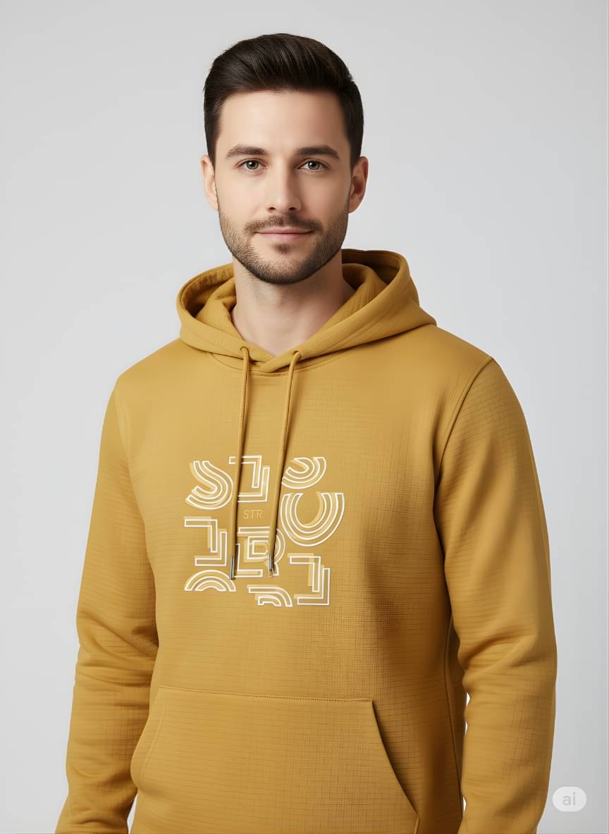 ParcelYard Cotton Blend Hooded Men's Sweatshirt - Mustard ( Pack of 1 ) ParcelYard Cotton Blend Hooded Men's Sweatshirt - Mustard ( Pack of 1 )