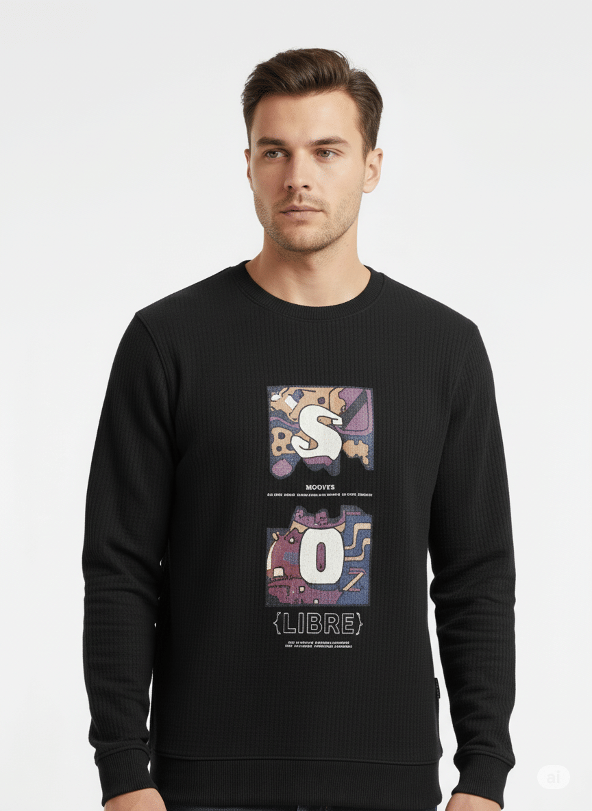 ParcelYard Cotton Blend Round Neck Men's Sweatshirt - Black ( Pack of 1 ) ParcelYard Cotton Blend Round Neck Men's Sweatshirt - Black ( Pack of 1 )