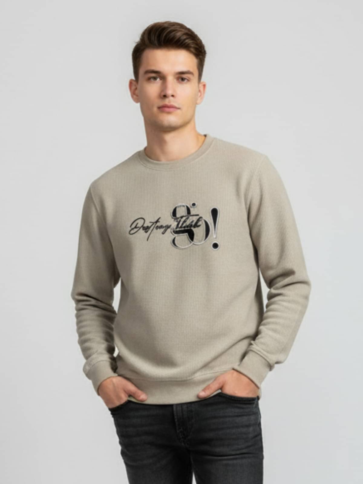 ParcelYard Cotton Blend Round Neck Men's Sweatshirt - Khaki ( Pack of 1 ) ParcelYard Cotton Blend Round Neck Men's Sweatshirt - Khaki ( Pack of 1 )